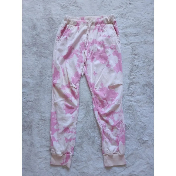 NWT Sundry Womens Tie Dye Jogger Pant Small Size 1 Pink Pockets High Rise $189 - Picture 1 of 10